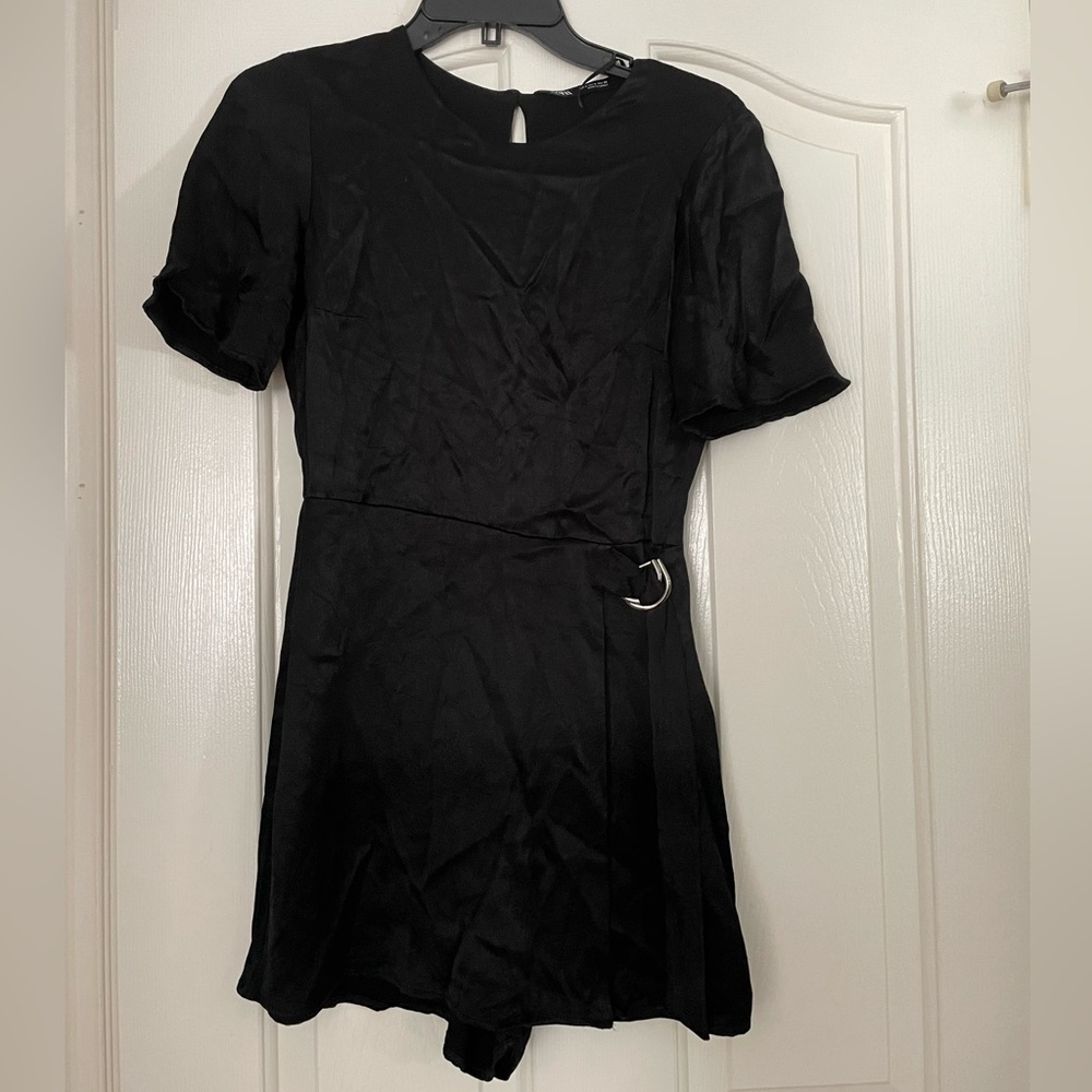 ZARA Black Satin Romper